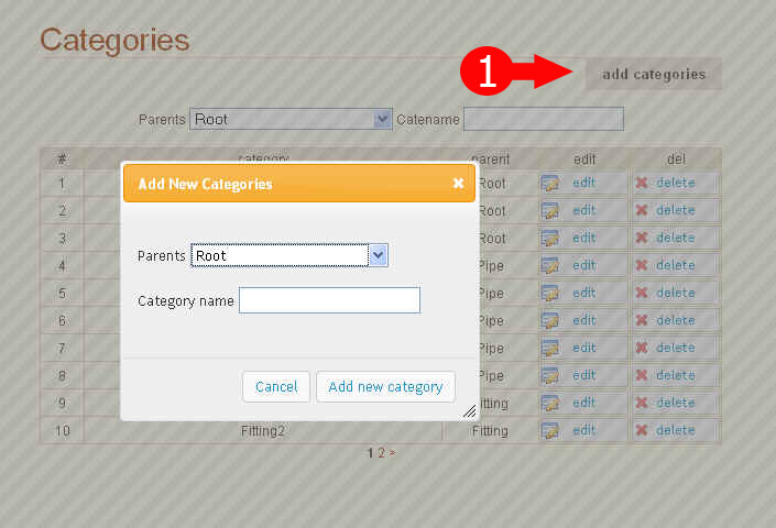 การเพิ่ม หมวดหมู่หลัก